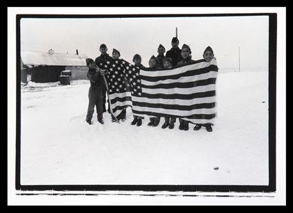 Appraisal: DUANE MICHALS b BOY SCOUTS AND FLAG Photograph x in