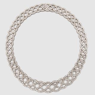 Appraisal: K White Gold and Diamond Necklace K White Gold and