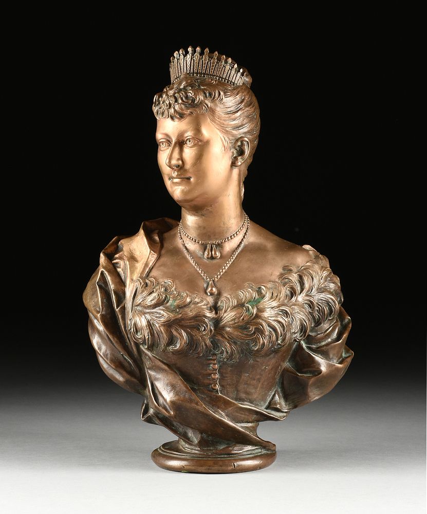 Appraisal: WALDEMAR UHLMANN German - A BRONZE PORTRAIT BUST The Princess