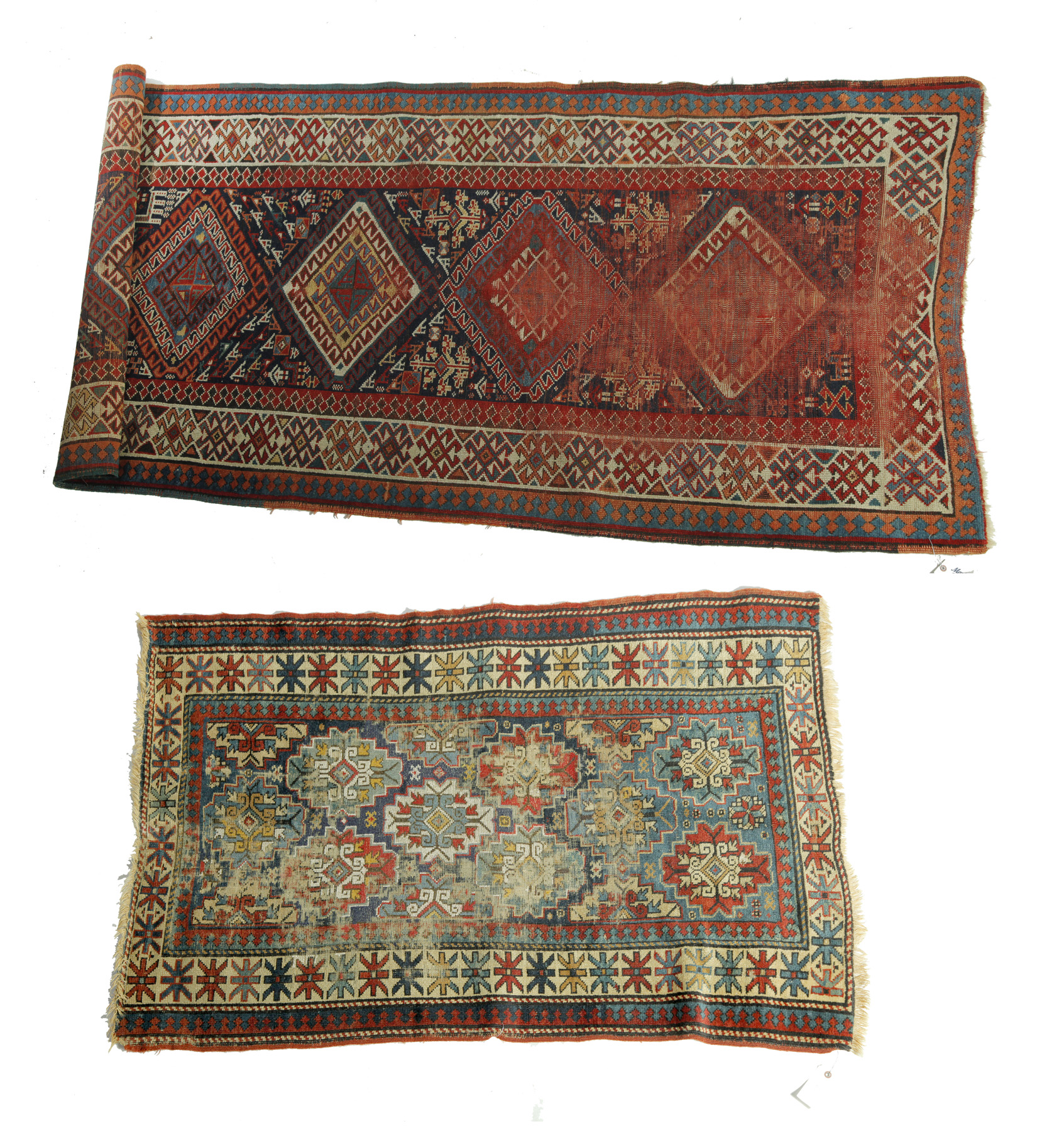 Appraisal: TWO ORIENTAL RUGS First half- th century Kuba and Gende