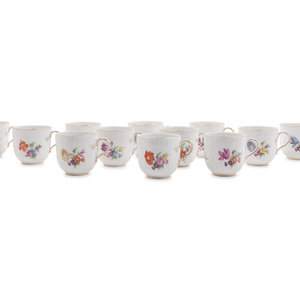 Appraisal: A Set of Twelve Berlin K P M Porcelain Teacups