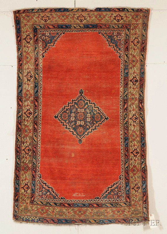 Appraisal: Fereghan Rug West Persia dated small patch and end gouge