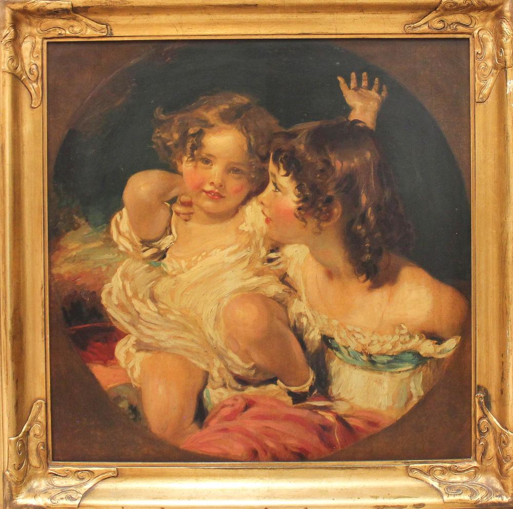 Appraisal: AFTER SIR THOMAS LAWRENCE England - oil over chromolithograph mounted