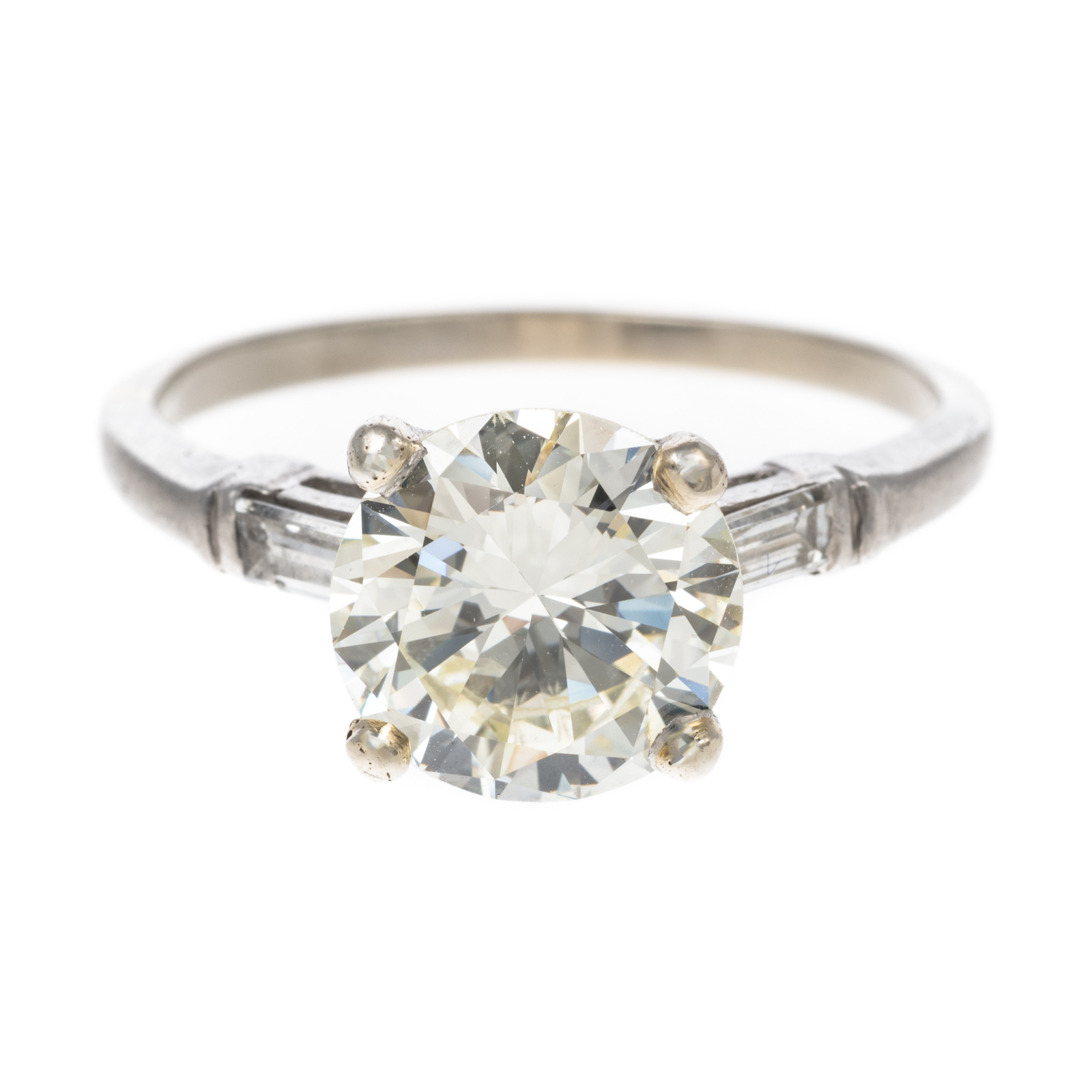 Appraisal: A GIA-CERTIFIED CT DIAMOND RING IN PLATINUM Platinum ring featuring