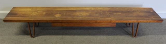 Appraisal: Edward Womley for Dunbar Long John Bench Midcentury one drawer