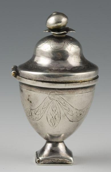 Appraisal: Adam Style Urn Form Vinaigrette th c bearing the sponsor's