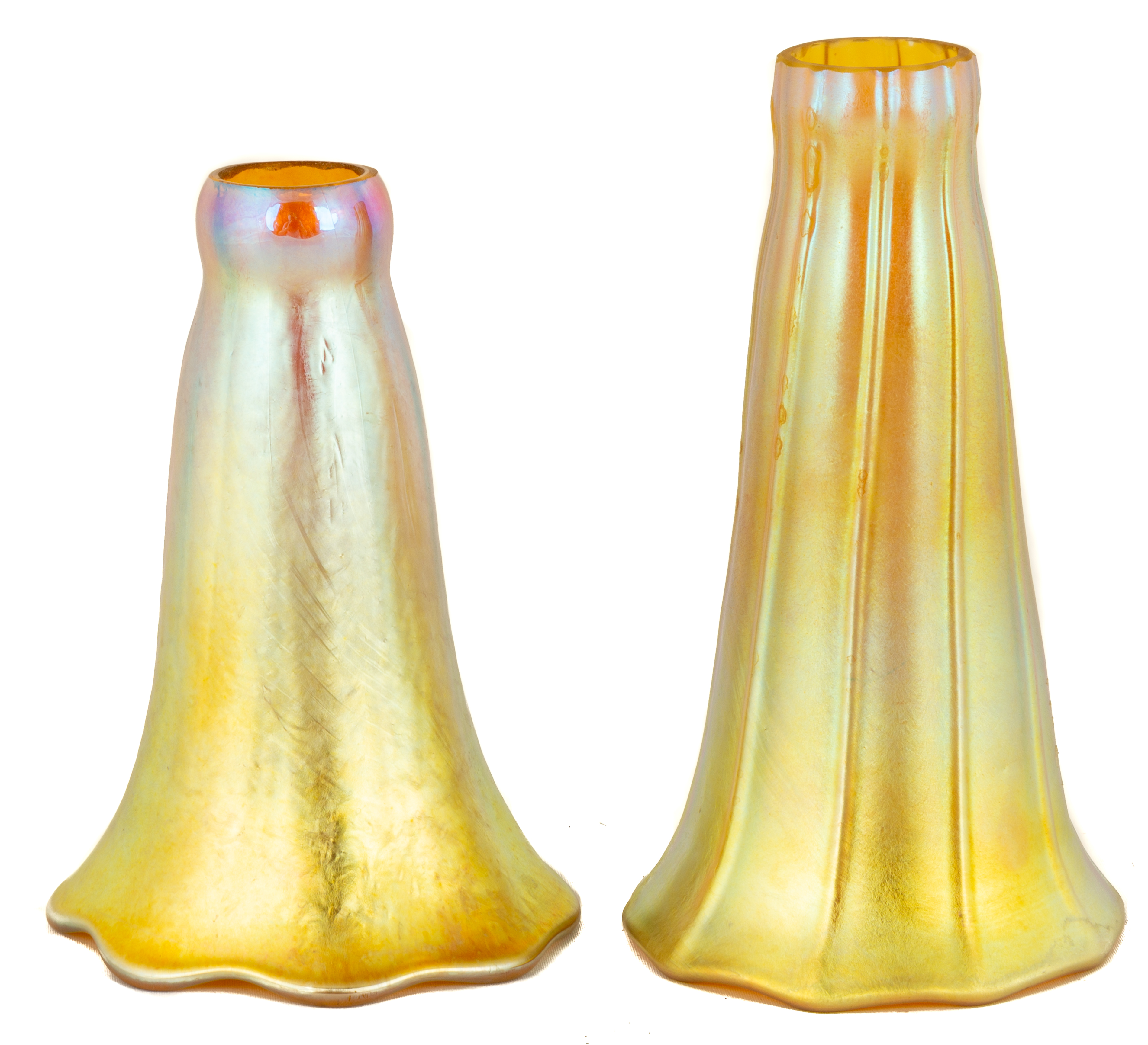 Appraisal: ART GLASS LILY SHADES Art Glass Lily Shades