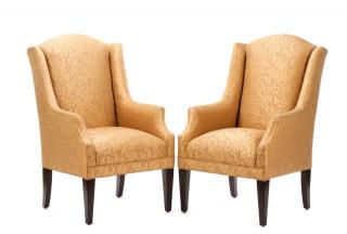 Appraisal: Pair of Dapha for Baker Upholstered Armchairs Dapha for Baker