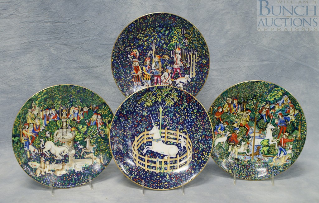 Appraisal: Limoges Unicorn Tapestry collector plates - dia with original boxes