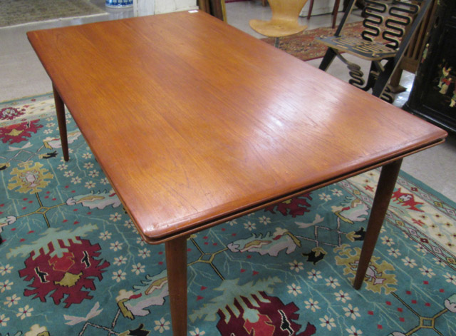 Appraisal: DANISH MID-CENTURY MODERN TEAKWOOD DRAW-LEAF DINING TABLE by Skovmand Andersen