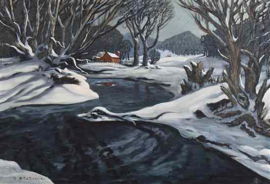 Appraisal: Ray Anthony Grathwol American - Winterscape oil on canvas singed