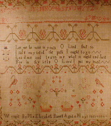 Appraisal: A Victorian sampler by Elizabeth Barrell aged dated May st