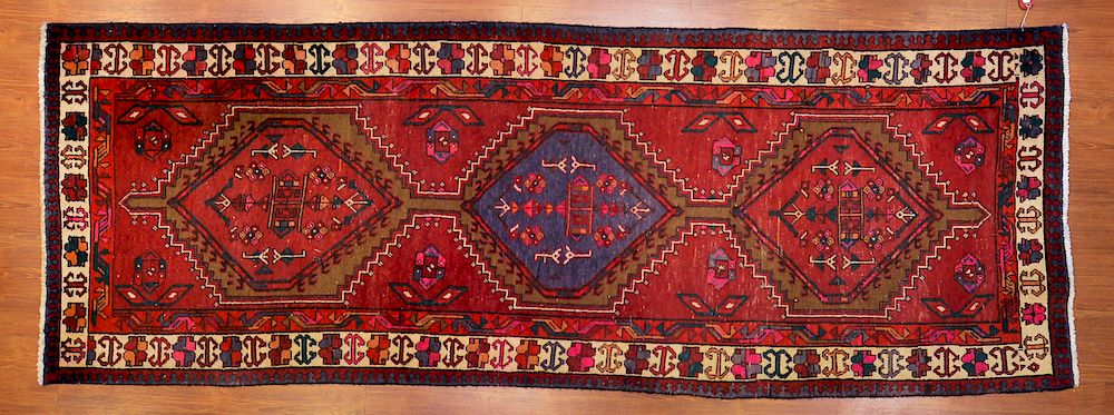 Appraisal: Hamadan Runner Persia x second half- th century hand-knotted Condition