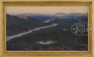 Appraisal: HELMER MASOLLE Swedish - PANORAMIC RIVER VIEW DALARNA SWEDEN Oil