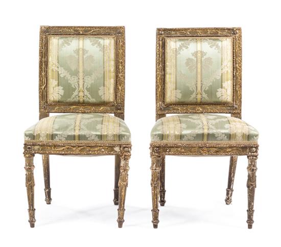 Appraisal: Sale Lot A Pair of Italian Painted Side Chairs early