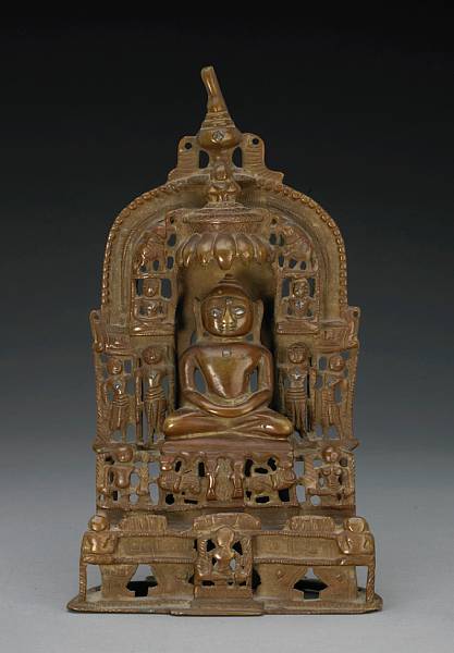 Appraisal: A copper and silver Jain devotional image West India Circa