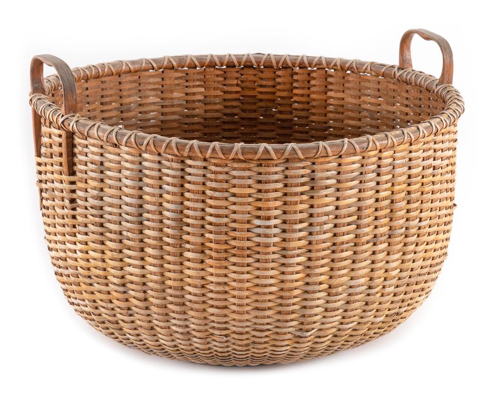 Appraisal: LARGE NANTUCKET BUSHEL BASKET THIRD QUARTER OF THE TH CENTURY