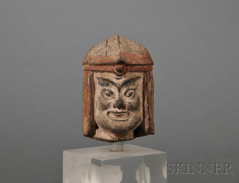 Appraisal: Small Asian Terra-cotta Statuary Fragment after the antique depicting the