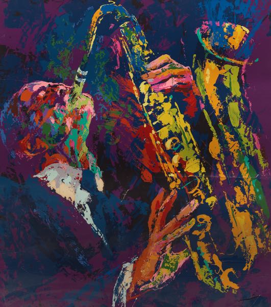 Appraisal: LEROY NEIMAN AMERICAN - x image x paper Sax Man