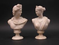 Appraisal: A Cipriani A great pair of alabaster busts on bases