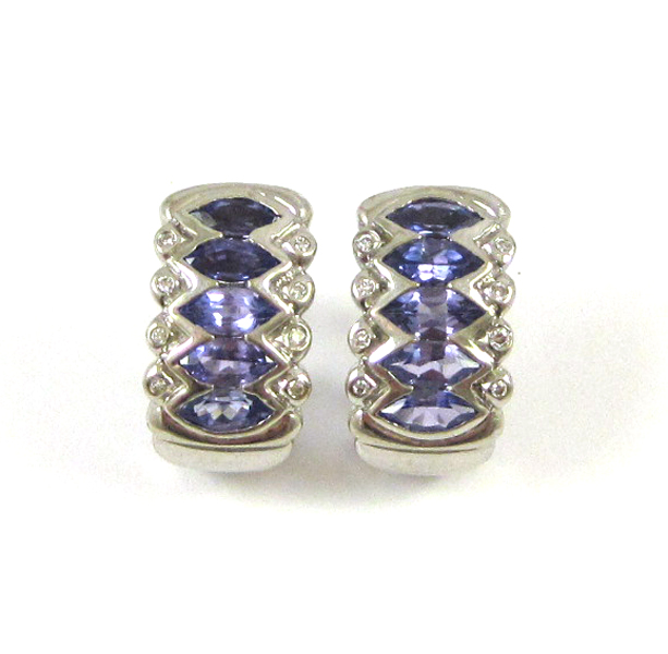 Appraisal: PAIR OF TANZANITE AND DIAMOND EARRINGS each k white gold