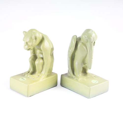 Appraisal: AMERICAN TERRA COTTA Rare pair of gargoyle bookends one animal