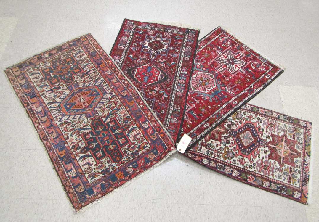 Appraisal: FOUR SEMI-ANTIQUE PERSIAN KARAJA VILLAGE AREA RUGS Azerbaijan Province northwest