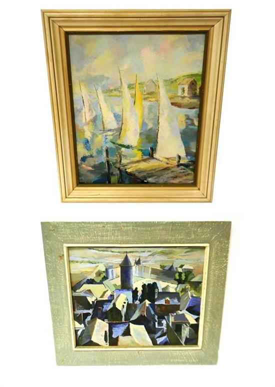 Appraisal: Elizabeth Lane Cutter American th C two framed oils on