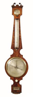 Appraisal: A th century Irish mahogany wheel barometer with ebonised edging