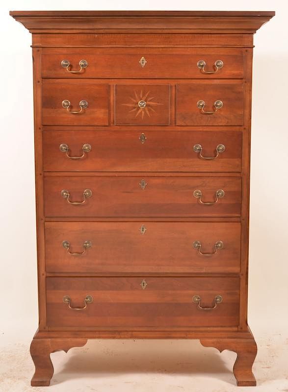 Appraisal: Williamsburg Chippendale Style Tall Chest Lane Williamsburg Reproduction Chippendale Style