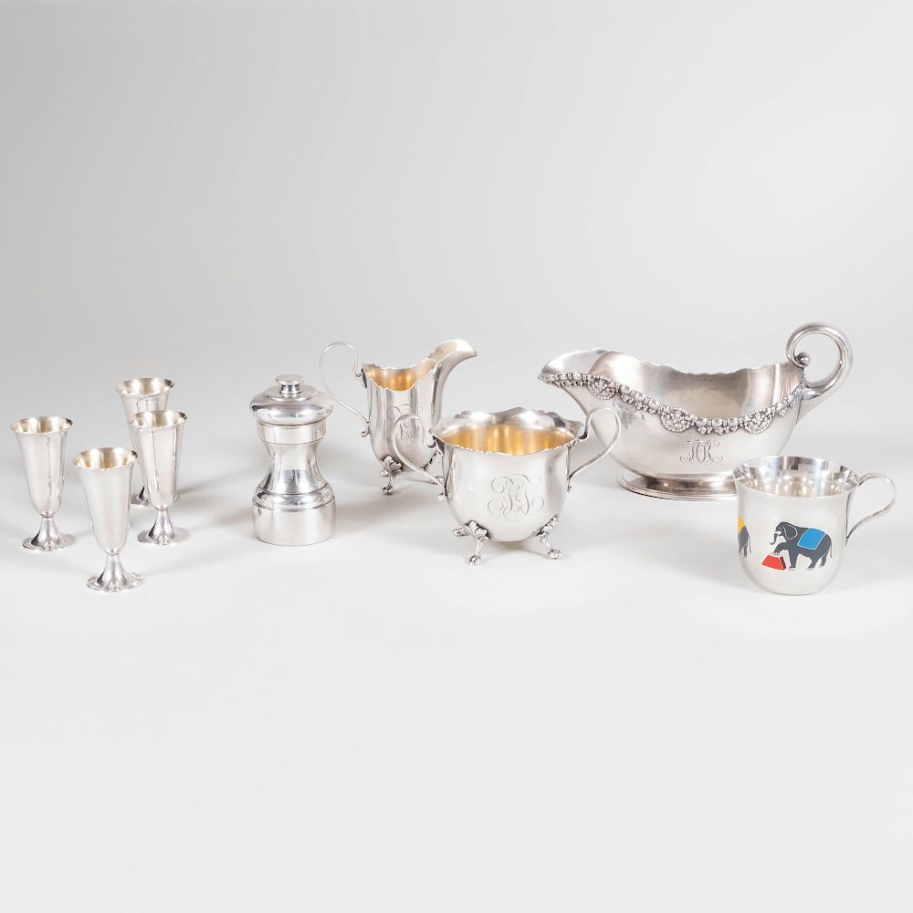 Appraisal: Group of Tiffany Co and American Silver Table Articles Each