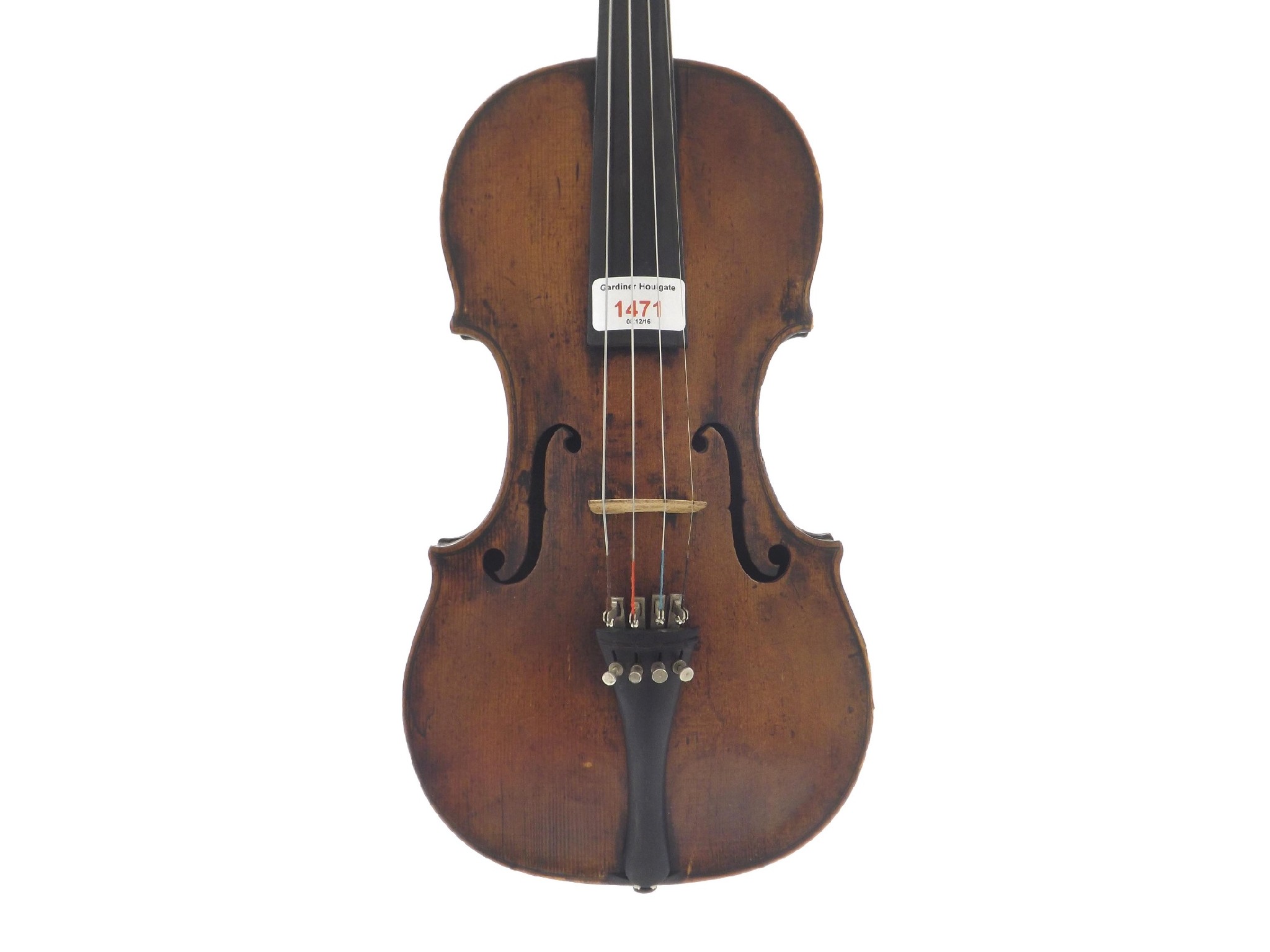 Appraisal: Interesting old seven-eighth size violin labelled Jacobus Stainer also bearing