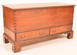 Appraisal: Pennsylvania Chippendale Walnut Dower Chest Pennsylvania Chippendale Walnut Dower Chest