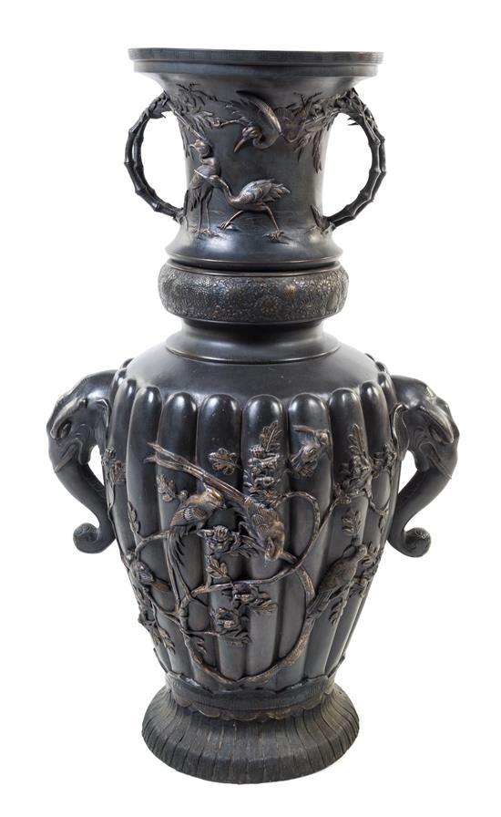 Appraisal: Sale Lot A Massive Bronze Vase having a lobed body