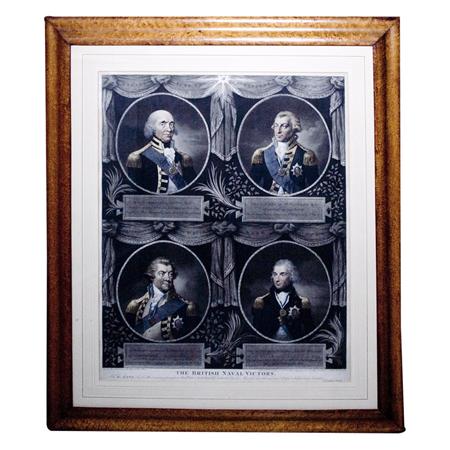 Appraisal: Valentine Green THE BRITISH NAVAL VICTORS Hand-colored mezzotint Estimate -