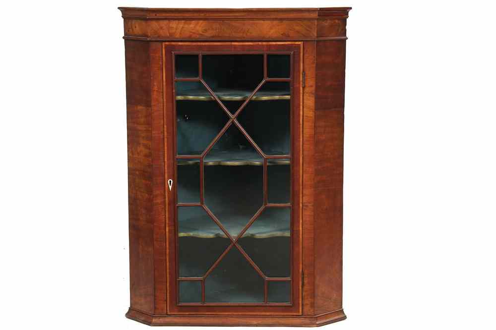 Appraisal: CHIPPENDALE CORNER CABINET - English Period Chippendale Corner Cabinet in