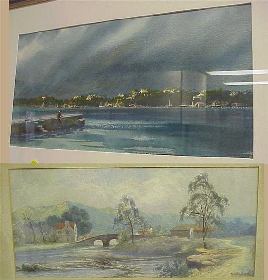 Appraisal: Two watercolors on paper the first by Charles Ferguson Connecticut