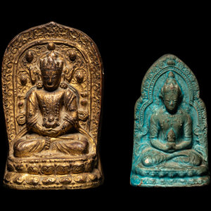 Appraisal: Two Chinese Figures of Seated Buddha th- th Century the