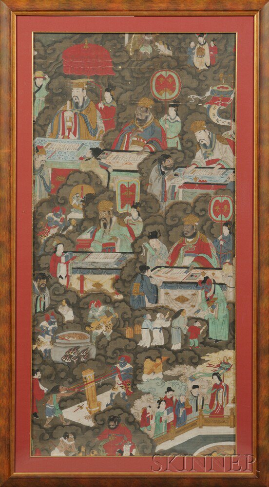 Appraisal: Painting Depicting a Buddhist Purgatory China th th century with