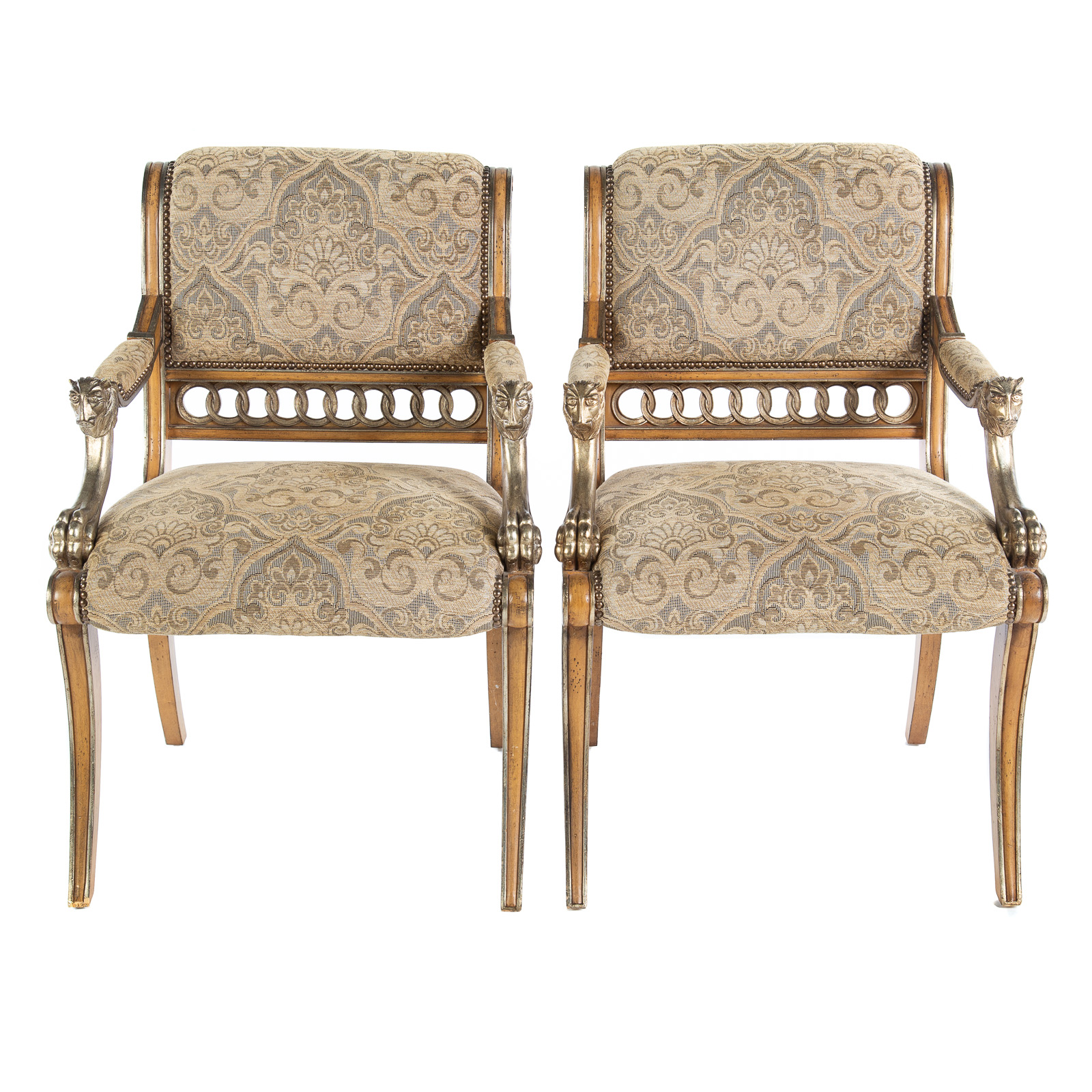 Appraisal: A PAIR OF FERGUSON COPELAND REGENCY STYLE ARM CHAIRS th