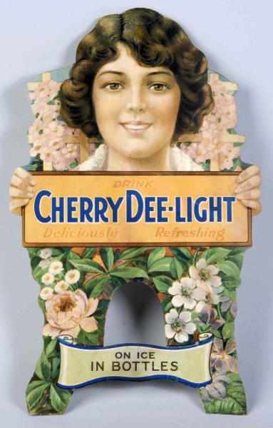 Appraisal: Cardboard Cherry Dee-Light Die-Cut Bottle Display Description Classic graphics from