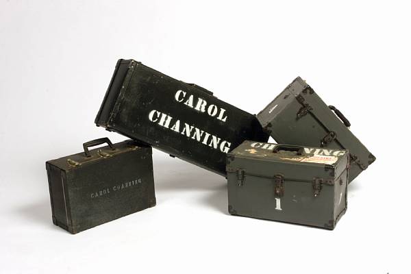 Appraisal: A Carol Channing collection of travel trunks s- s Consisting