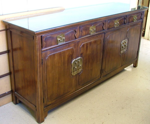 Appraisal: MODERN CHINESE STYLE BUFFET Henredon Furniture Industries the front featuring