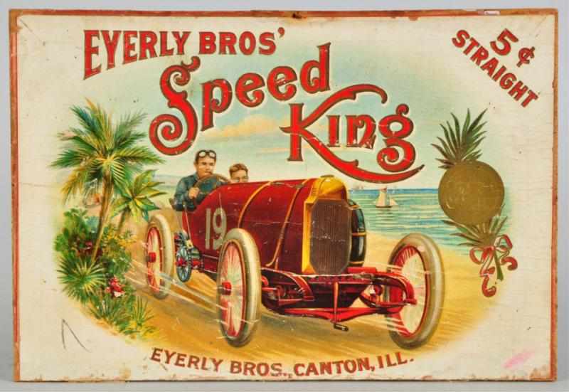 Appraisal: Speed King Cigar Box Lid Nice early touring car graphics