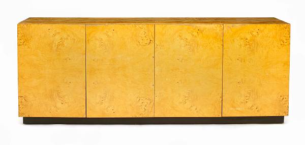 Appraisal: Milo Baughman American - credenza circa retailed by Bullock's burled