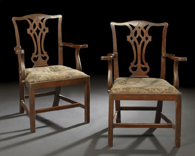 Appraisal: Pair of George III Mahogany Armchairs early th century each