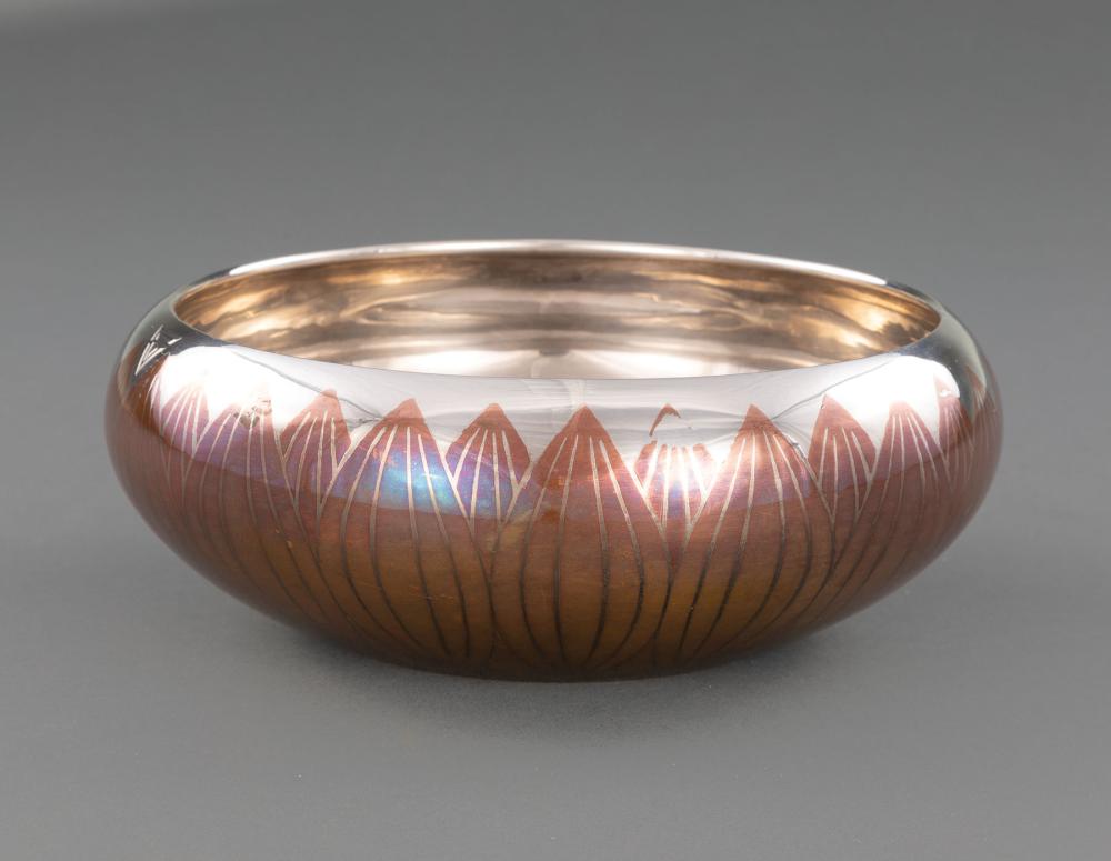 Appraisal: Tiffany Co Makers Sterling Silver and Copper Inlay Bowl c