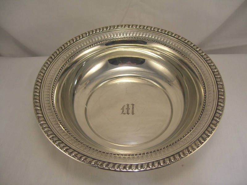 Appraisal: Wallace Sterling Round Bowl Marked Wallace sterling monogrammed M Measures