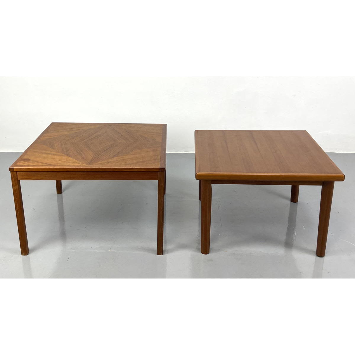 Appraisal: pc Danish teak cocktail tables One marked BRDR Furbo Dimensions