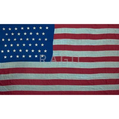 Appraisal: -STAR AMERICAN FLAG - Applied stars on cotton Unmarked x